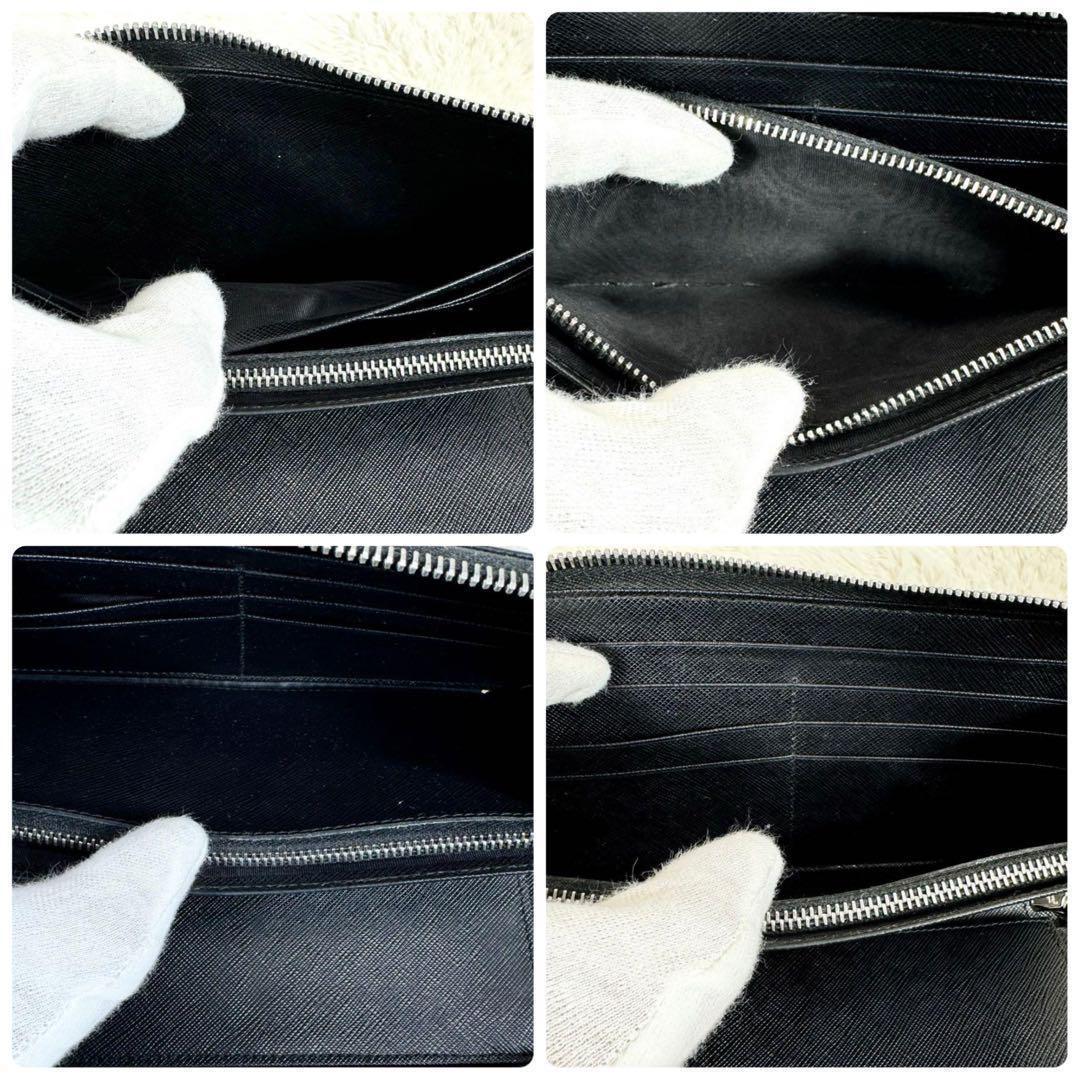 希少✨ プラダ ラウンドジップ オーガナイザー サフィアーノレザー 長財布 黄色