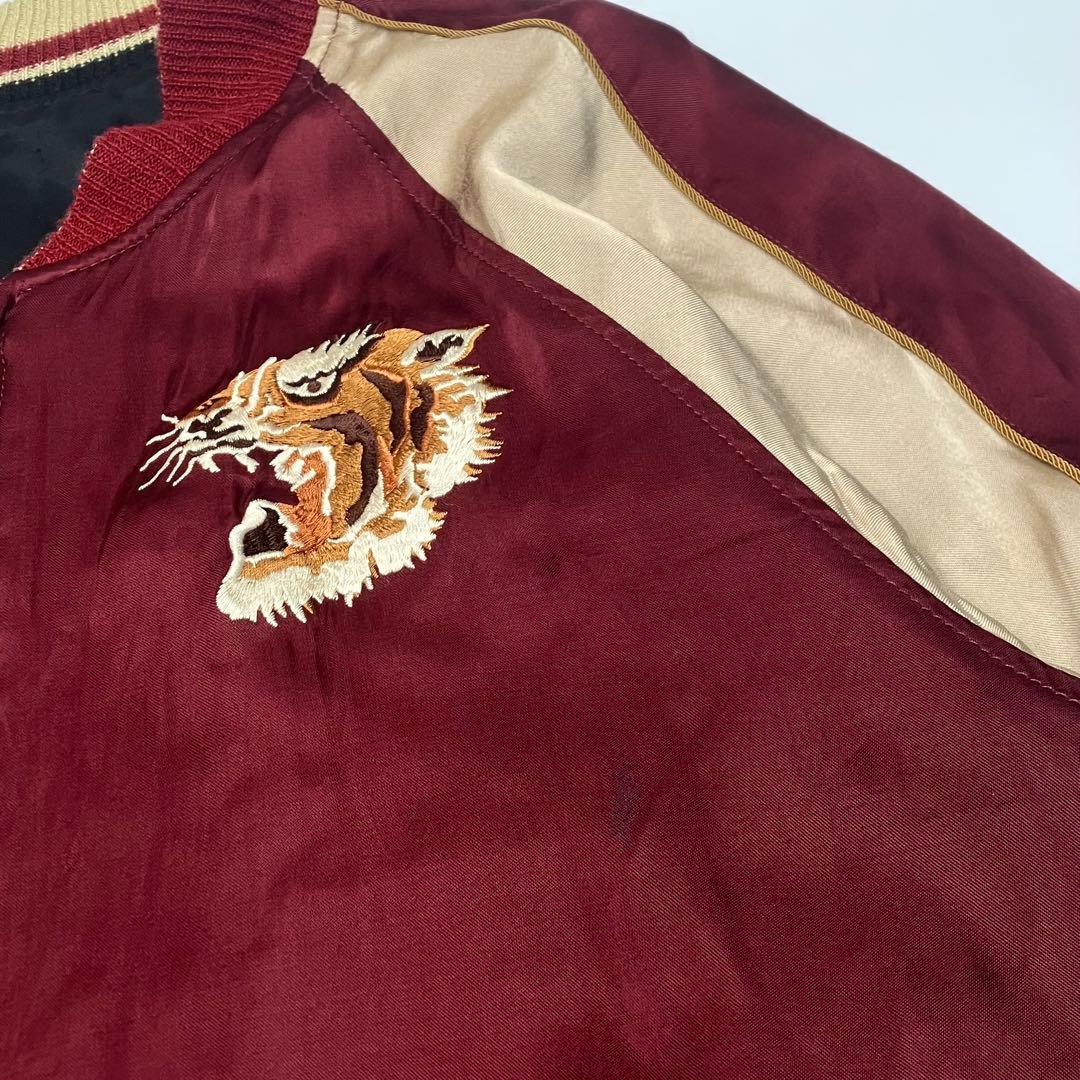 【レア】ヒューストン 沖縄 スカジャン サテン L スーベニアジャケット 龍 虎