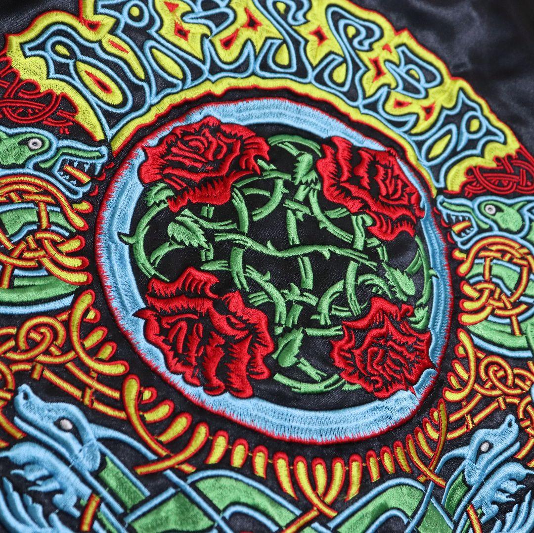 SANTA CRUZ サンタクルーズ デカ刺繍 バラ刺繍 中綿 スカジャン L