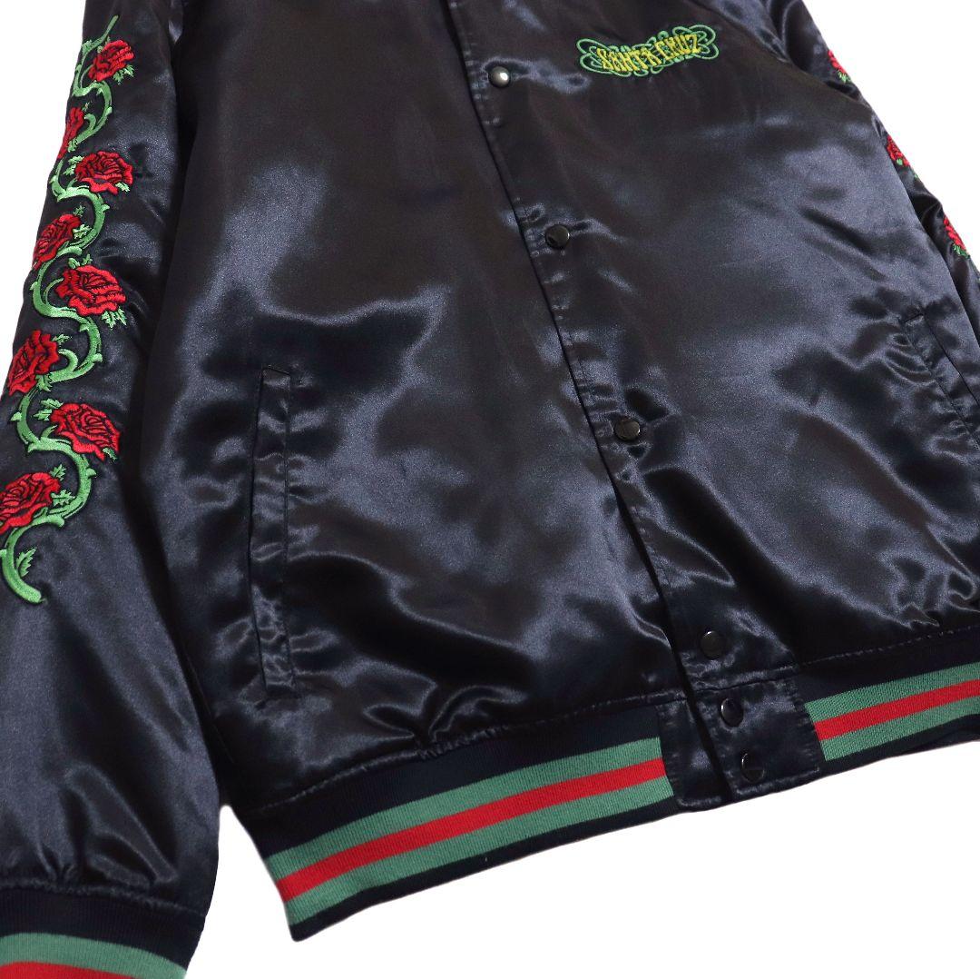 SANTA CRUZ サンタクルーズ デカ刺繍 バラ刺繍 中綿 スカジャン L