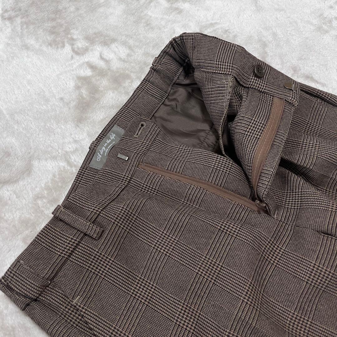 にっしゃん　　 グレンチェック　スーツ　ノーカラー