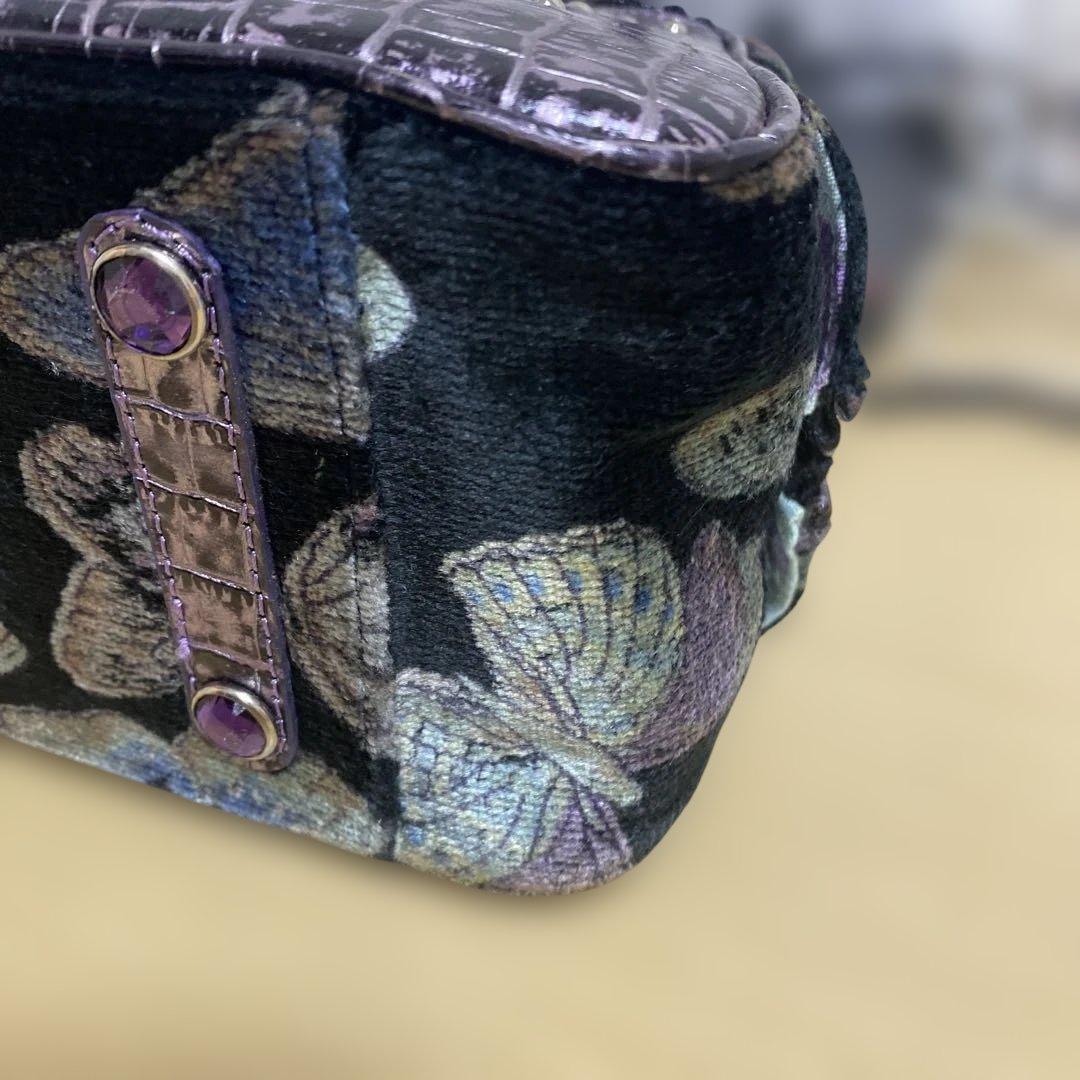 Think Bee! Just Heart ワンショルダー ベロア 蝶柄