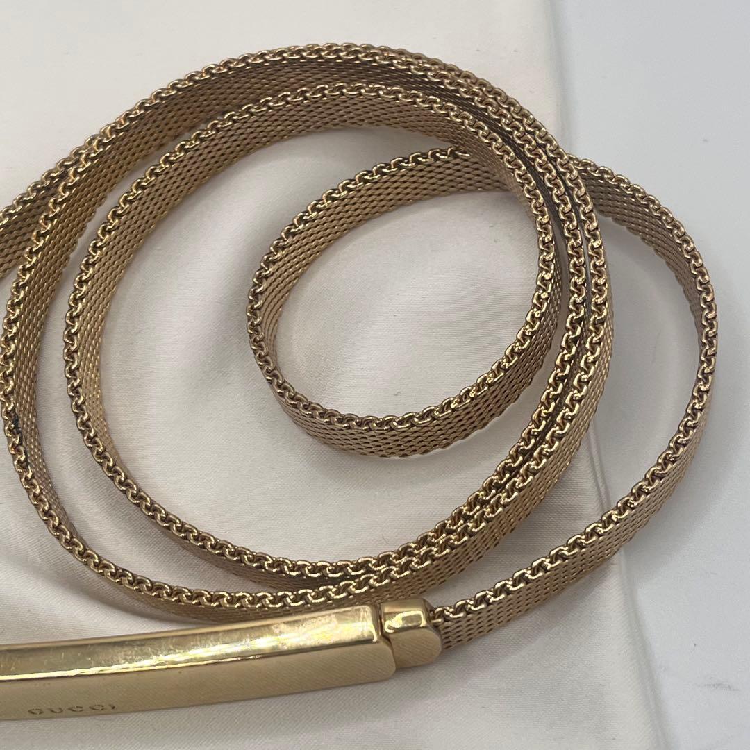 GUCCI☆プレート メッシュベルト メタル ゴールド