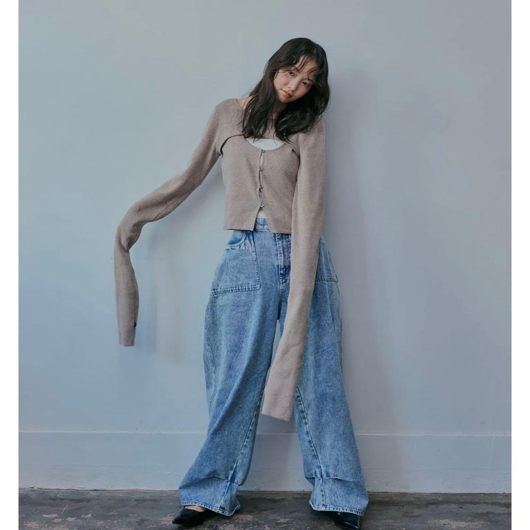 トップス Andequal docking lib knit