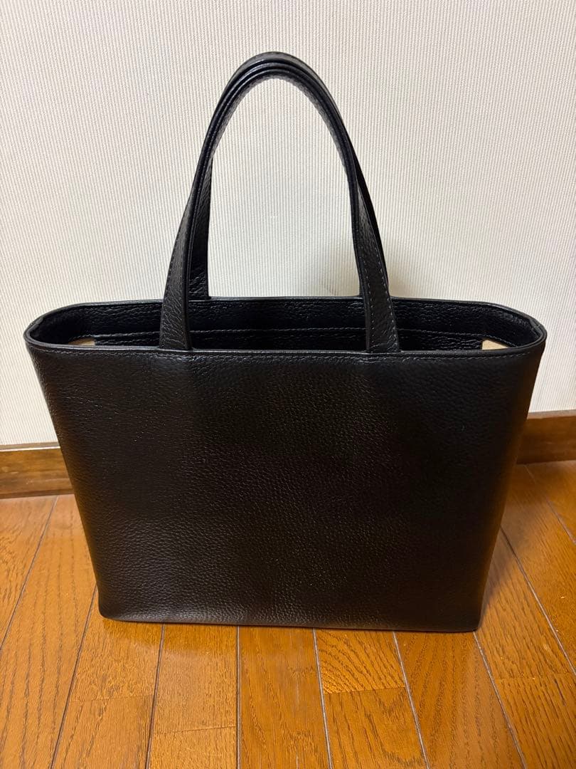 HUSHTUG 黒レザーミニトートバッグ