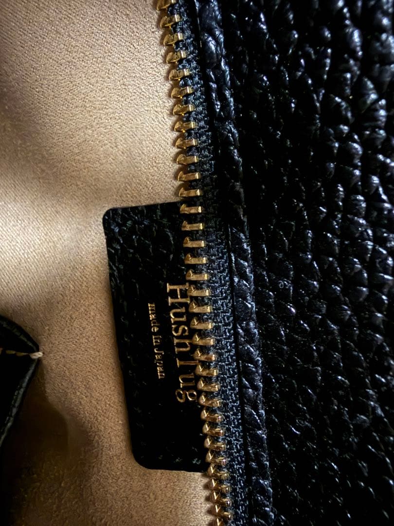 HUSHTUG 黒レザーミニトートバッグ