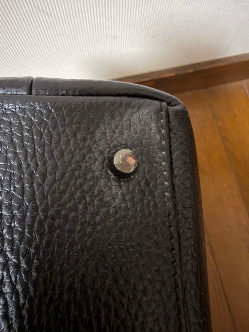 HUSHTUG 黒レザーミニトートバッグ