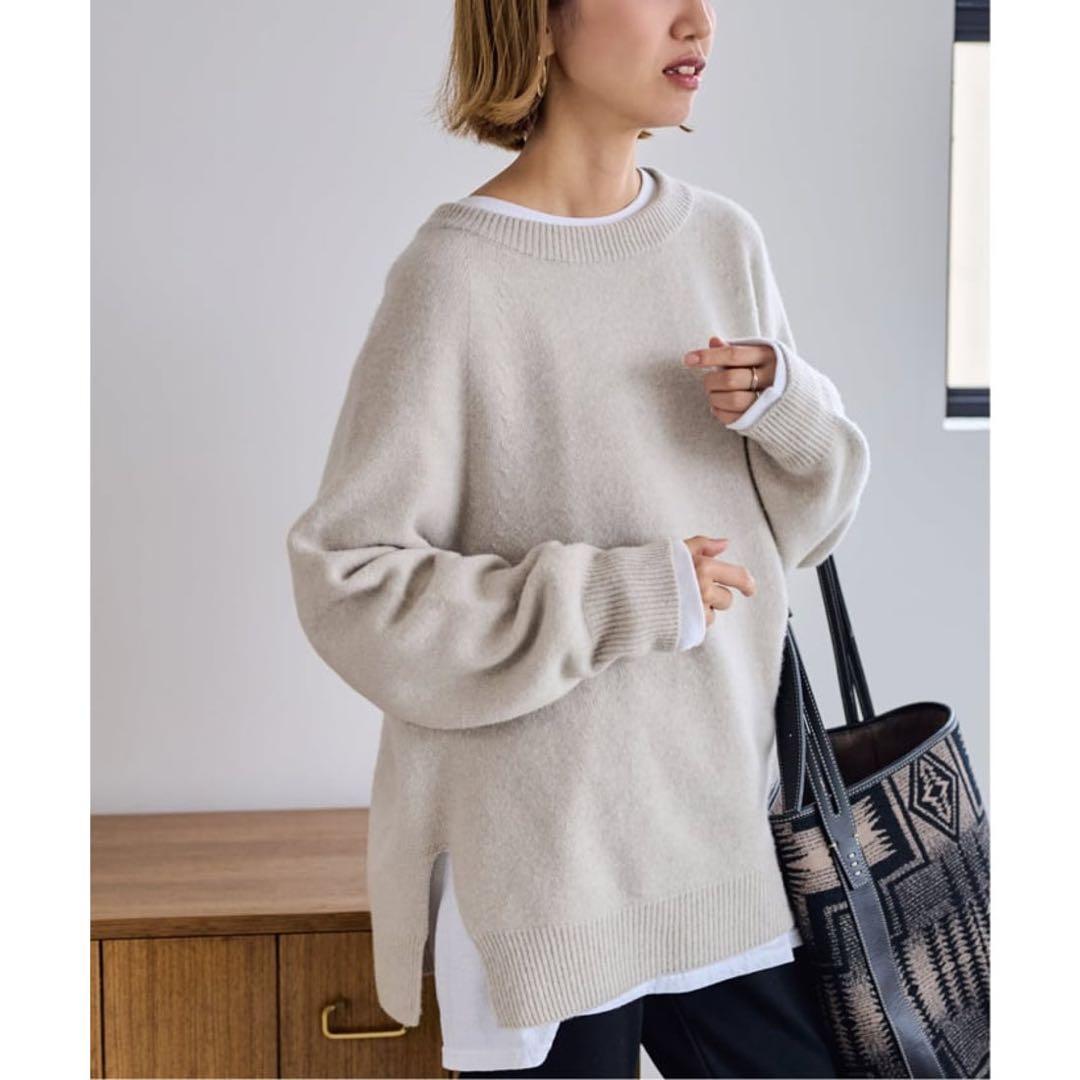 【Framework】ラグランスリーブ ワイドプルオーバー ベージュ