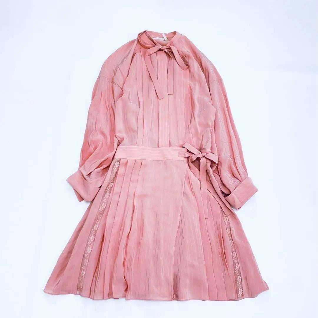 美品 Chloe クロエ シルクシャツワンピース 20SS ランウェイ 36