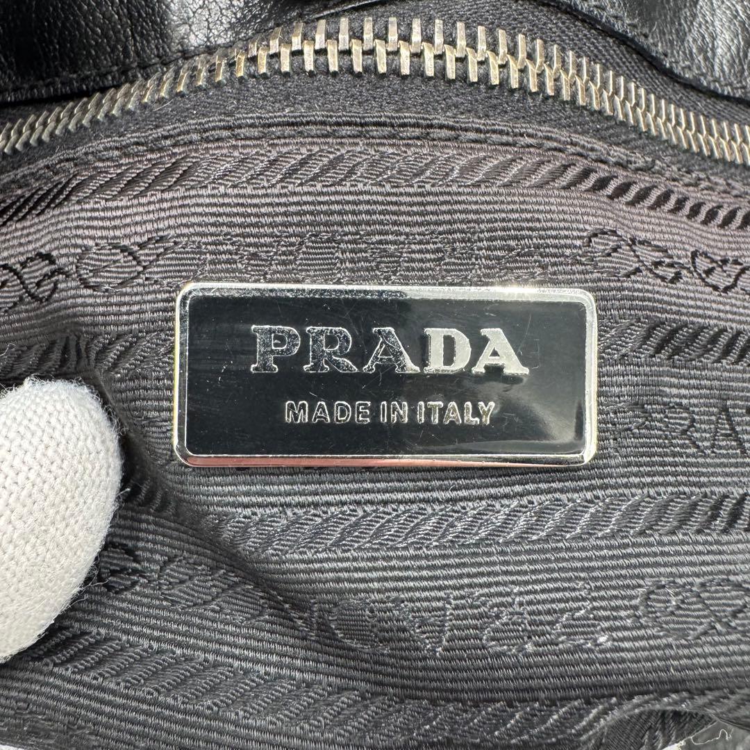 PRADA プラダ 大きめ レザー トートバッグ ショルダーバッグ ブラック