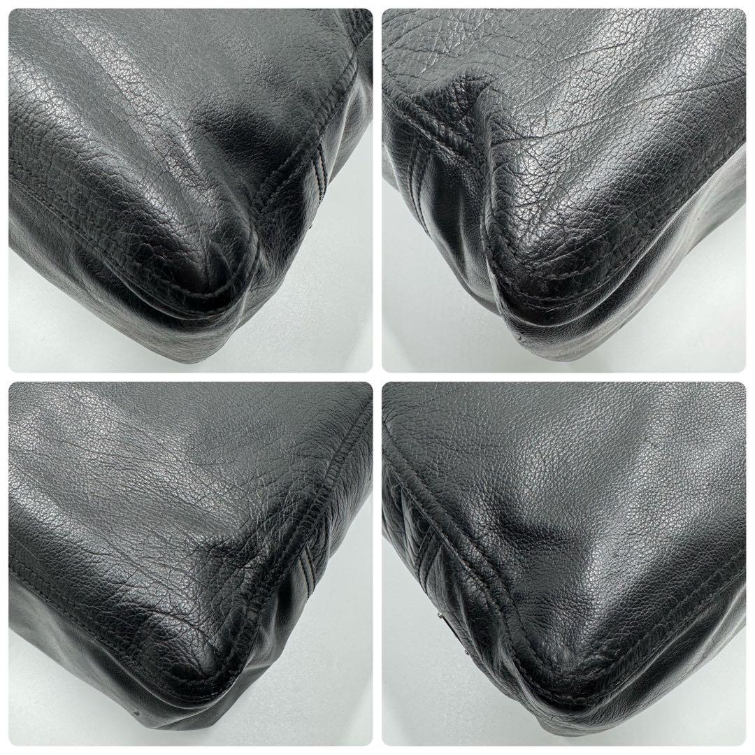 PRADA プラダ 大きめ レザー トートバッグ ショルダーバッグ ブラック