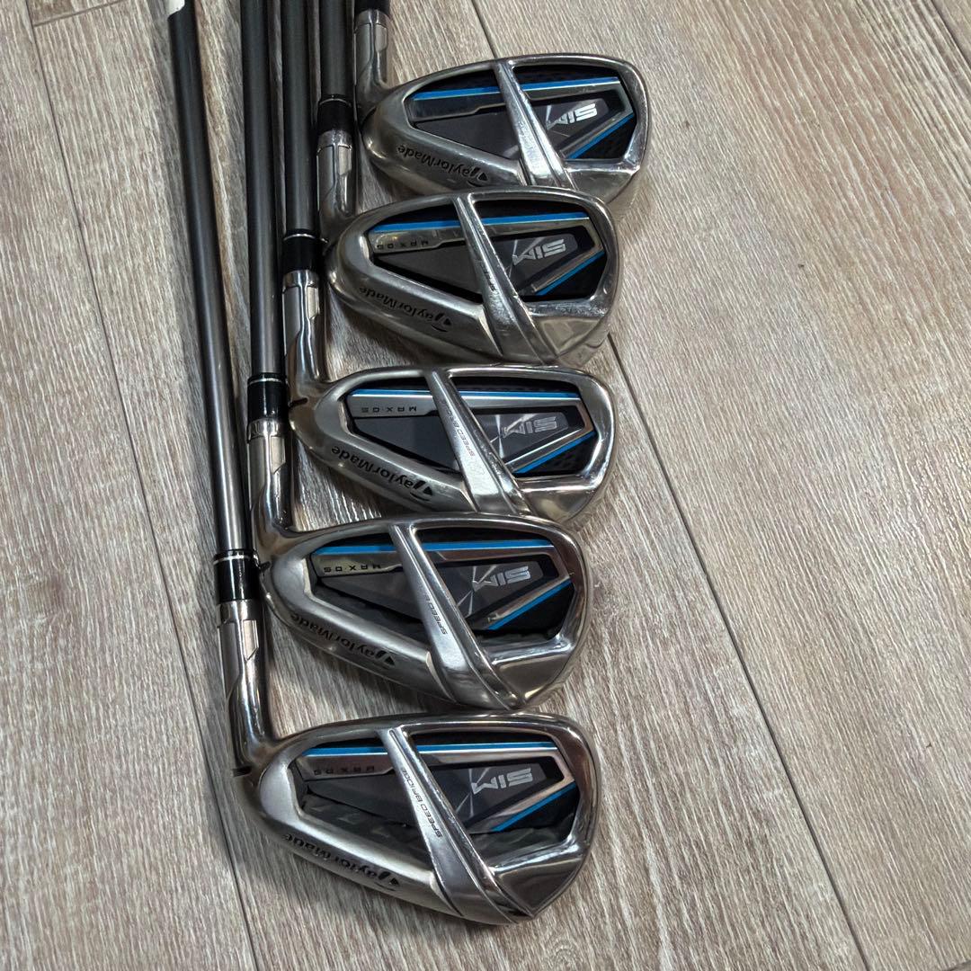 テーラーメイド　SIM MAX OSアイアン5本セット、カーボンシャフト、S