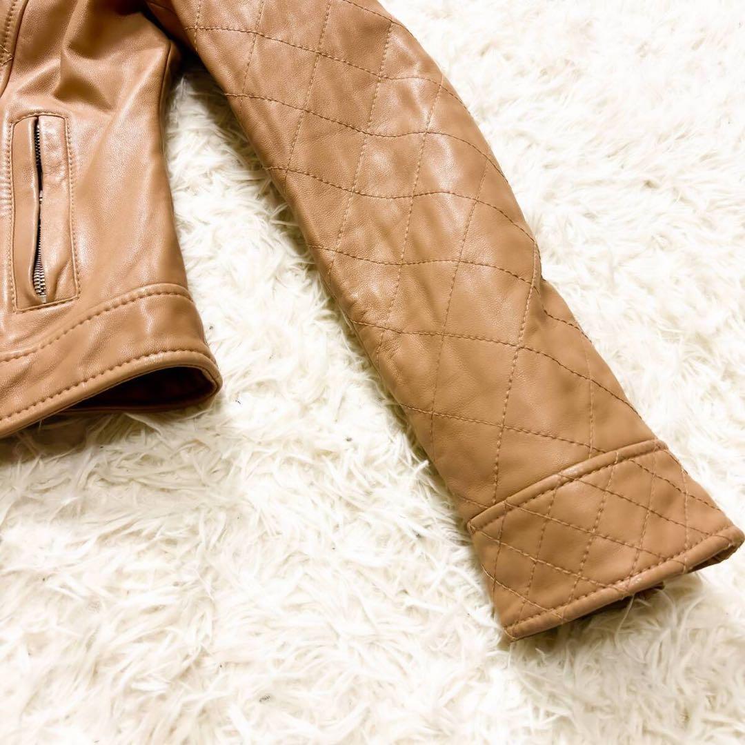 DOLCE&GABBANA ベイビーラムレザージャケット キャラメルブラウン