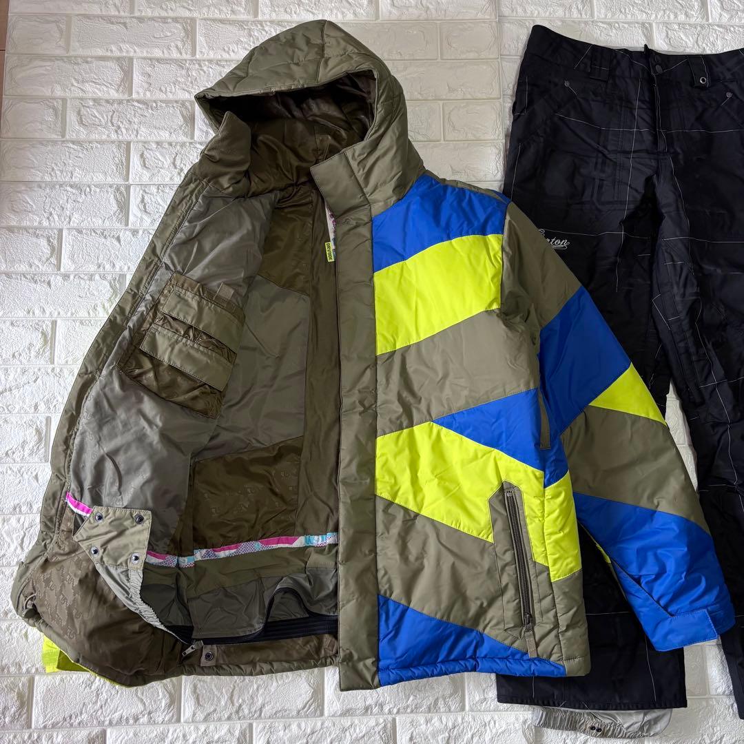 gh様 BURTON バートン スノーボードウェア メンズ 上下 ネオンカラーM