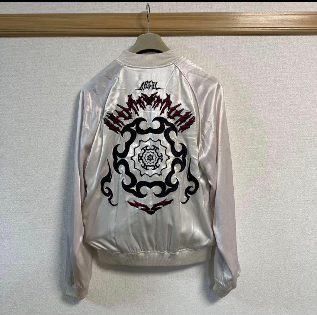 diesel スカジャン　リバーシブル　白/ピンク