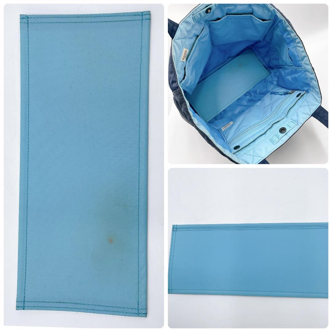 良品 PORTER クリーム ネイビー×ブルー トートバッグ f341