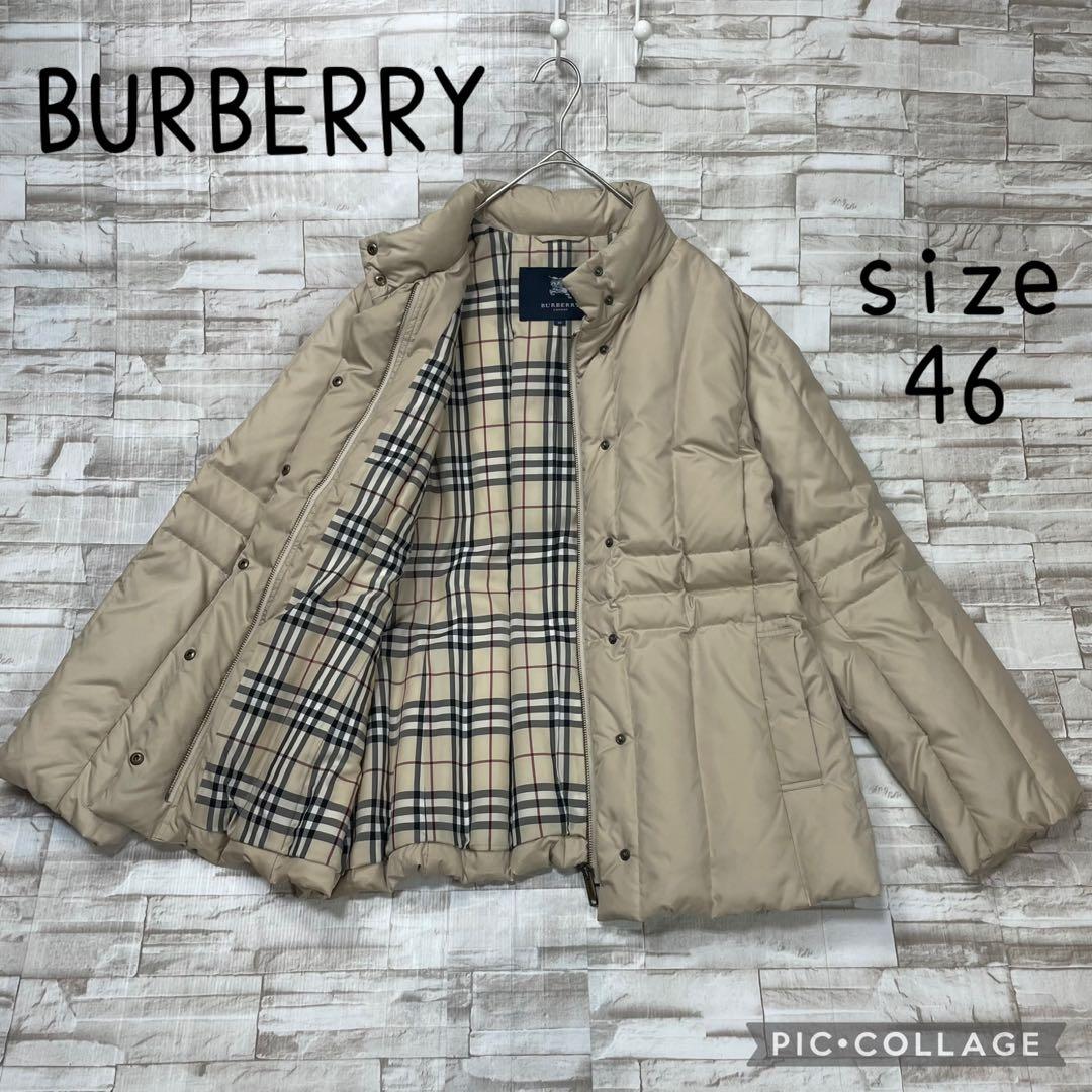 バーバリーロンドン★ダウンジャケット　ベージュ　大きいサイズ　ノバチェック　46