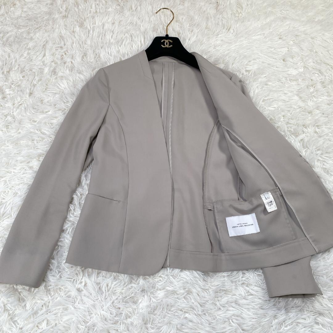 グリーンレーベルリラクシング ノーカラー スーツ レディース