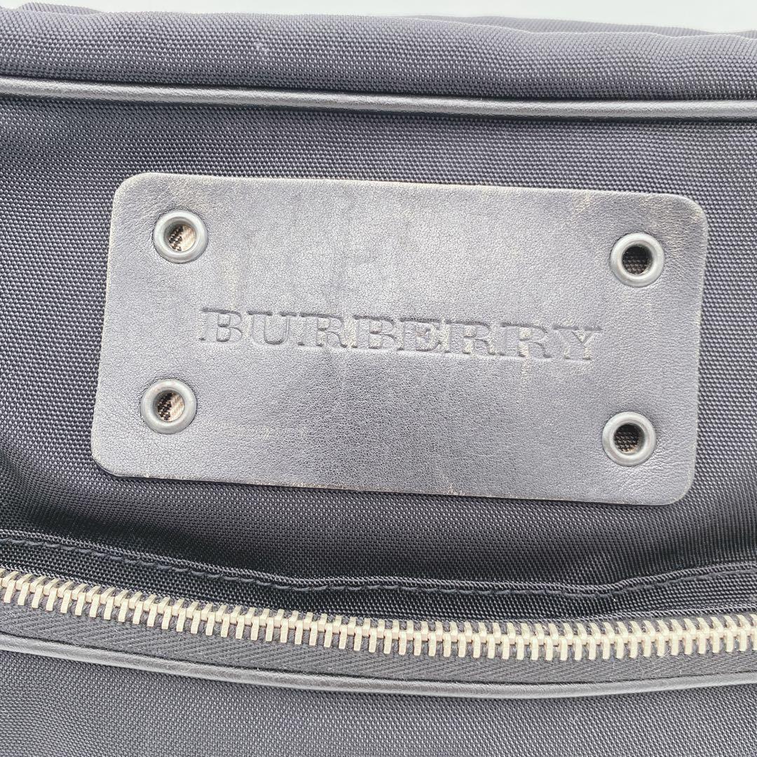 希少 バーバリーロンドン ショルダーバッグ ロゴ刻印 ノバチェック 黒 男女兼用