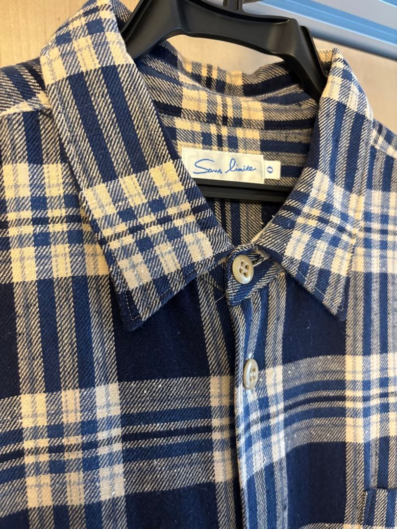 Sans limite チェック ネルシャツ 日本製 コットン100% サイズ0