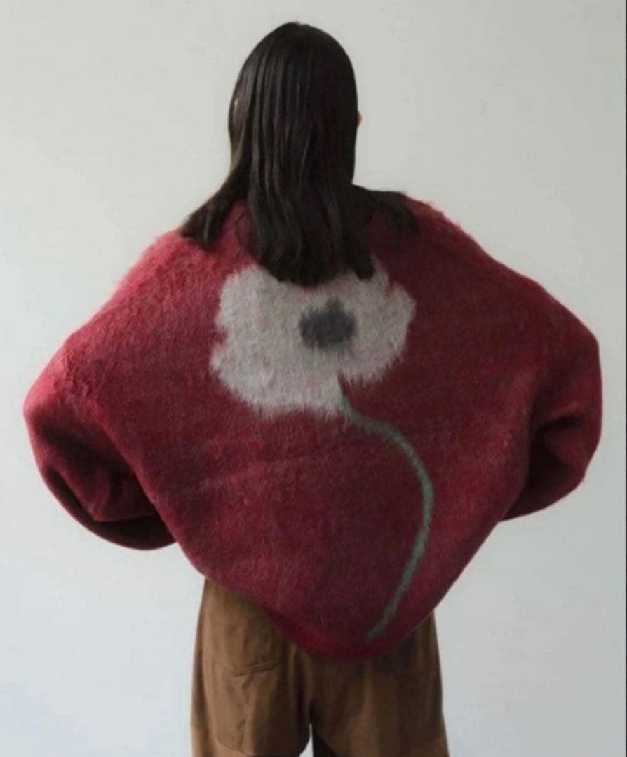 トップス Knuth Marf shaggy flower knit(unisex)red