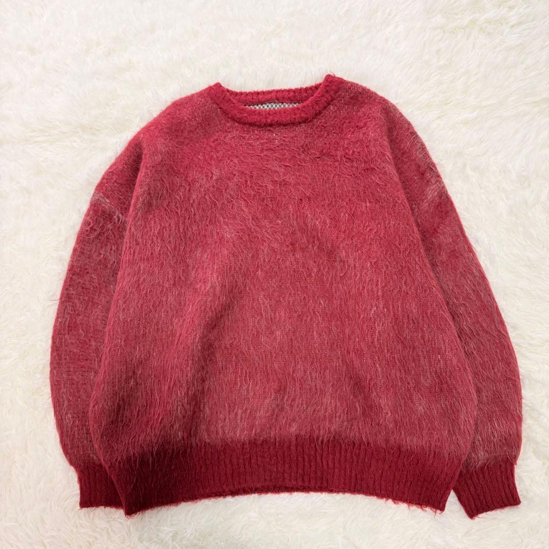 トップス Knuth Marf shaggy flower knit(unisex)red