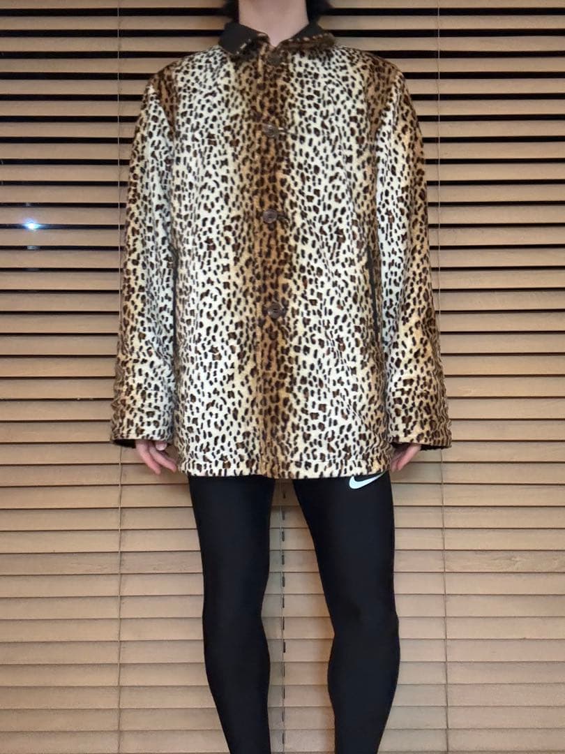 BALMAIN PARIS リバーシブル レオパード×ブラック レザーコート