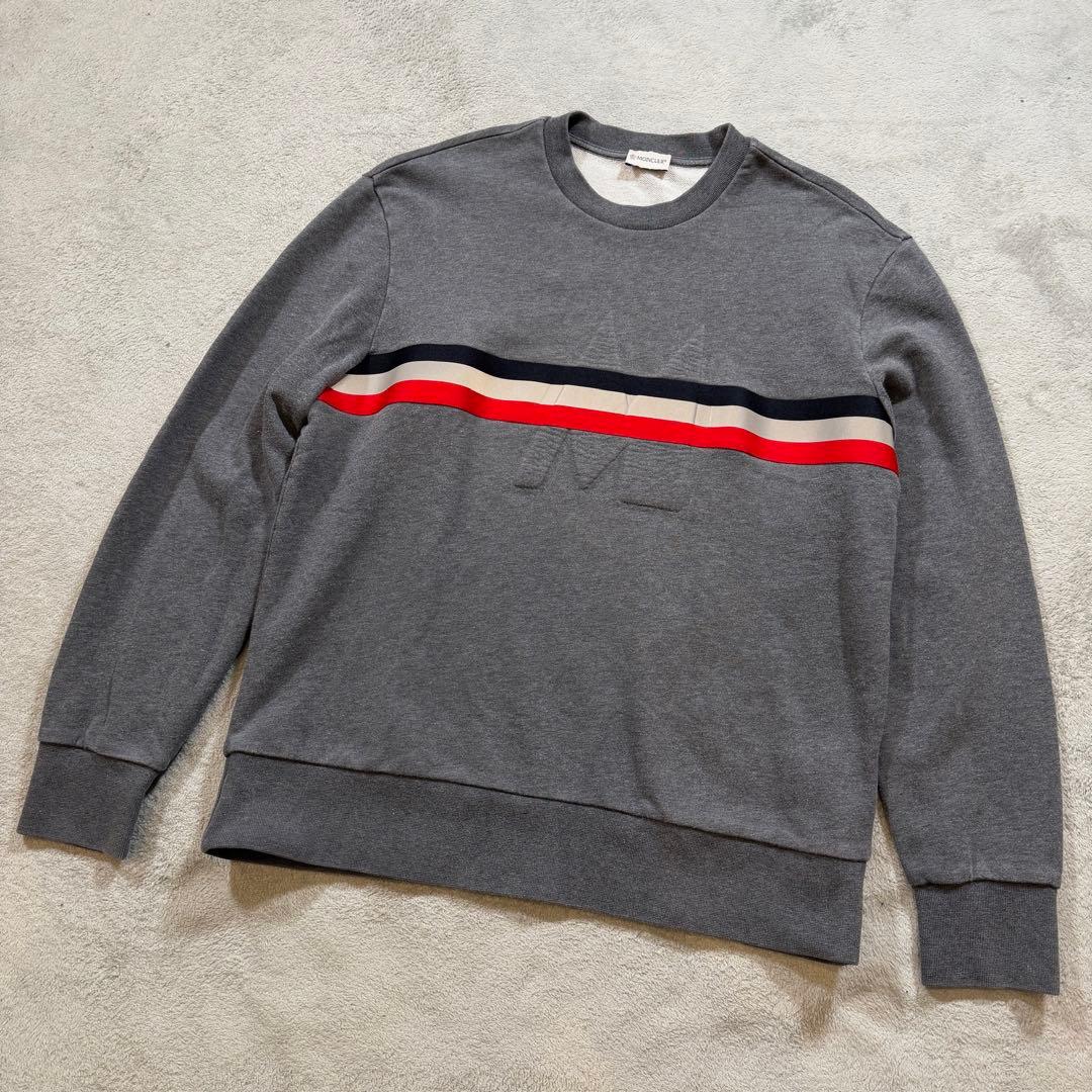 モンクレール　マグリア　スウェットトレーナー　トリコロールライン　グレー　L