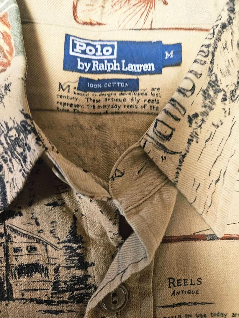 送料無料/美品Polo by Ralph Lauren プリントシャツ Mサイズ