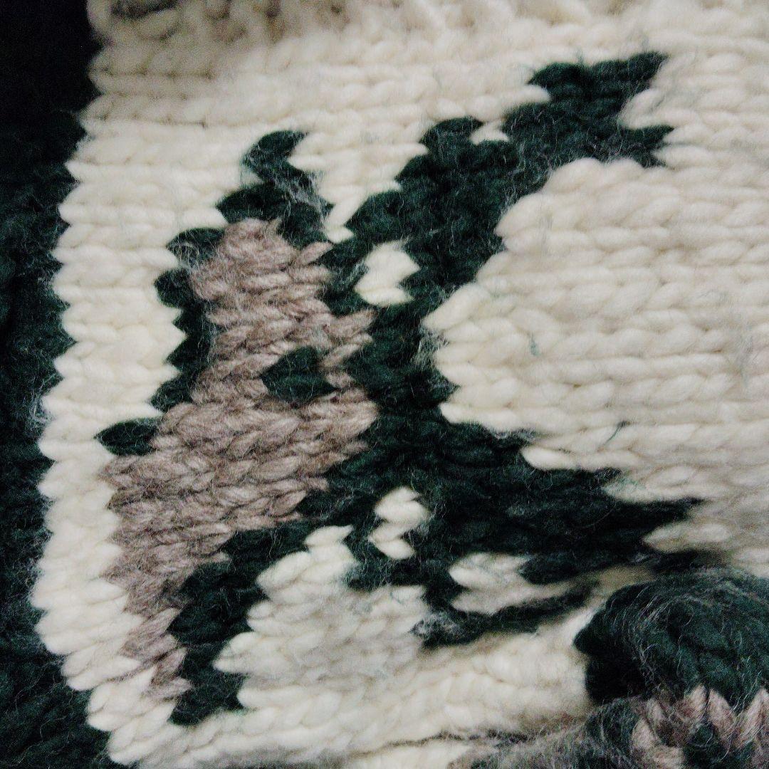 ☆KANATA 【稀少グリーン緑】トナカイ柄カウチンセーター カナダ製 90年代