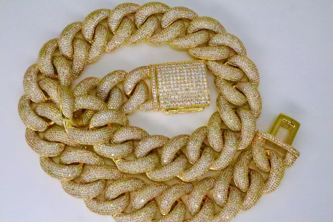 26ミリ マイアミ キューバン喜平 ネックレス 20\" ゴールドパヴェ LEX