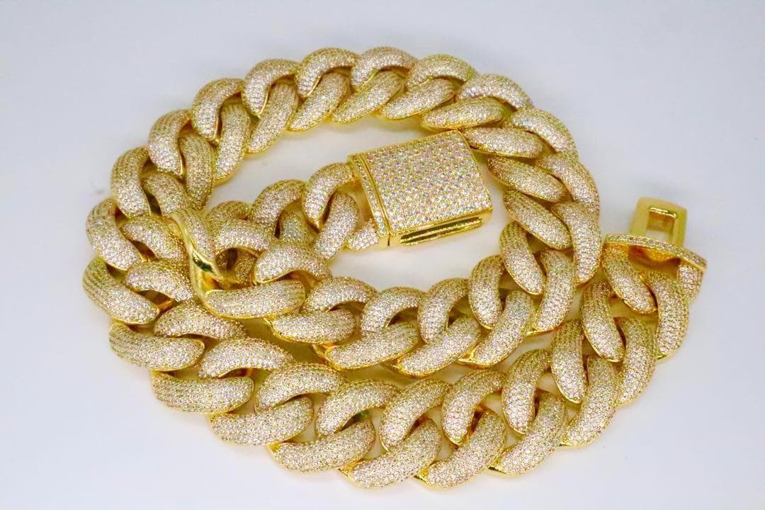 26ミリ マイアミ キューバン喜平 ネックレス 20\" ゴールドパヴェ LEX