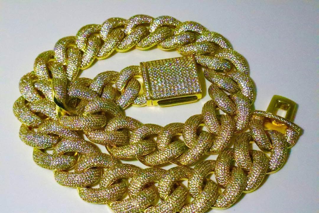 26ミリ マイアミ キューバン喜平 ネックレス 20\" ゴールドパヴェ LEX