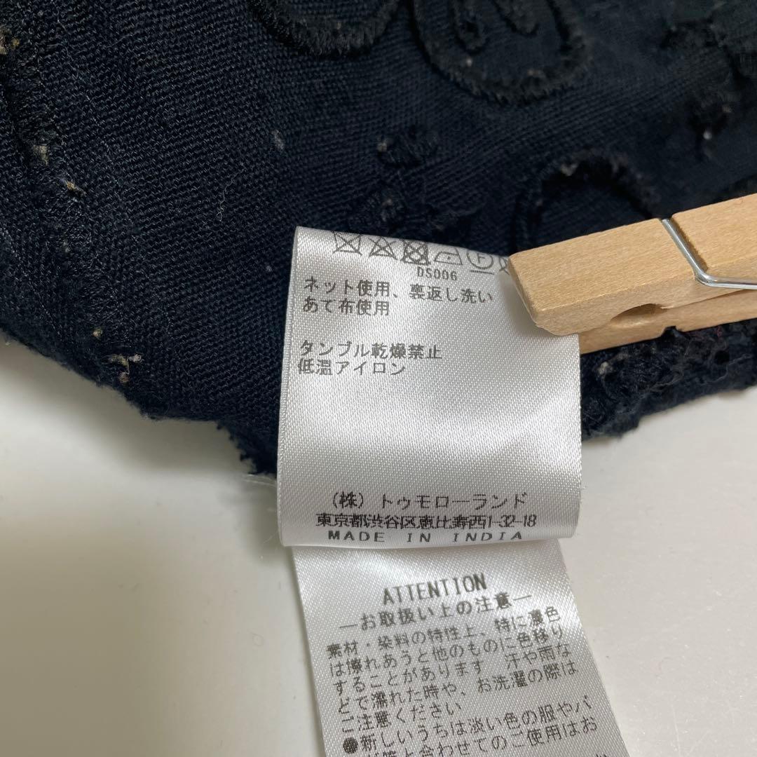 Sea NEW YORK カットワークレースブラウス　フリル刺繍　ブラックS