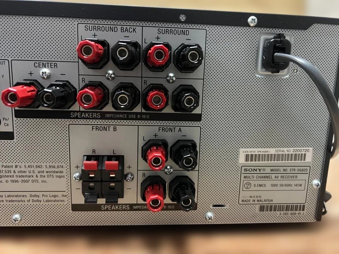 アンプ SONY MULTI CHANNEL AV RECEIVER STR-DG820