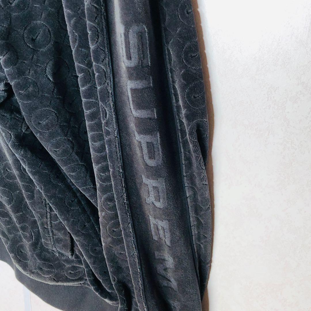 【希少XLサイズ】シュプリーム ナイキ コラボ ベロア トラックジャケット 黒