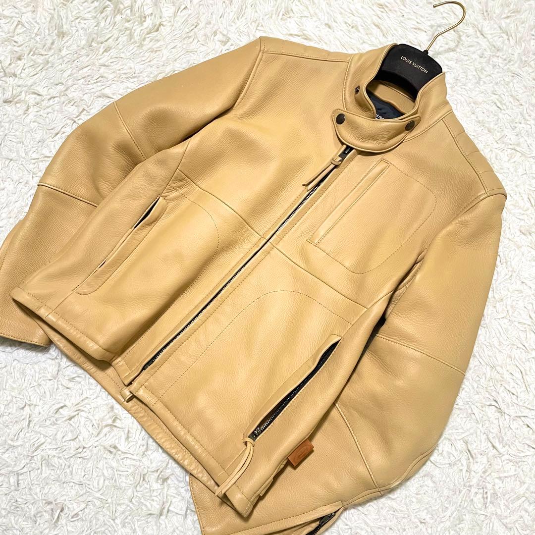 美品 クシタニ 最高級 ディアスキンジャケット サンドベージュ M 本革