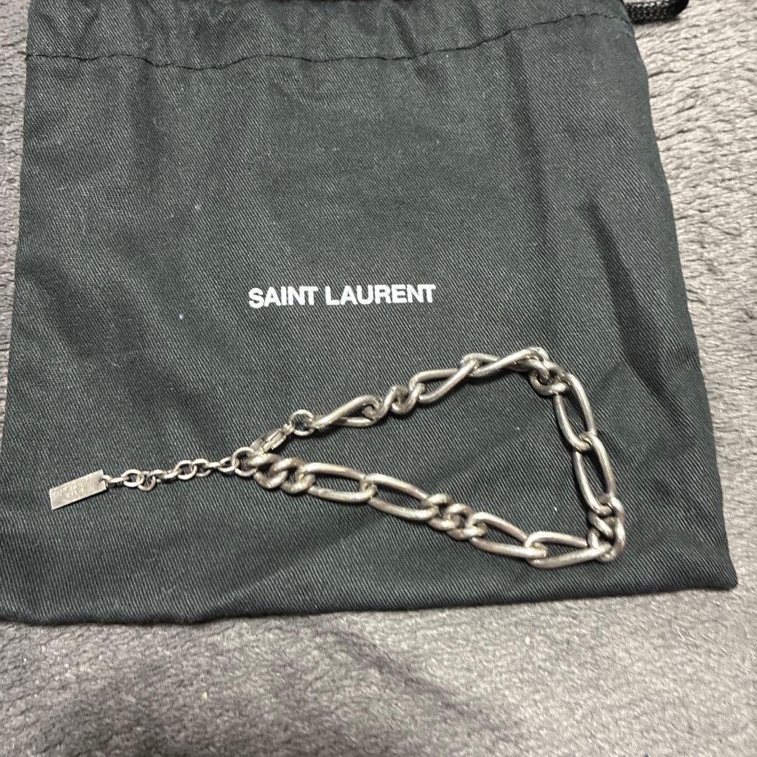 サンローラン　ブレスレット　チェーン　シルバー　銀色　0709