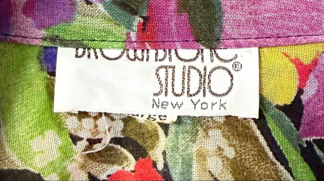 ヴィンテージ 花柄 総柄シャツ 開襟 アート マルチカラー USA古着