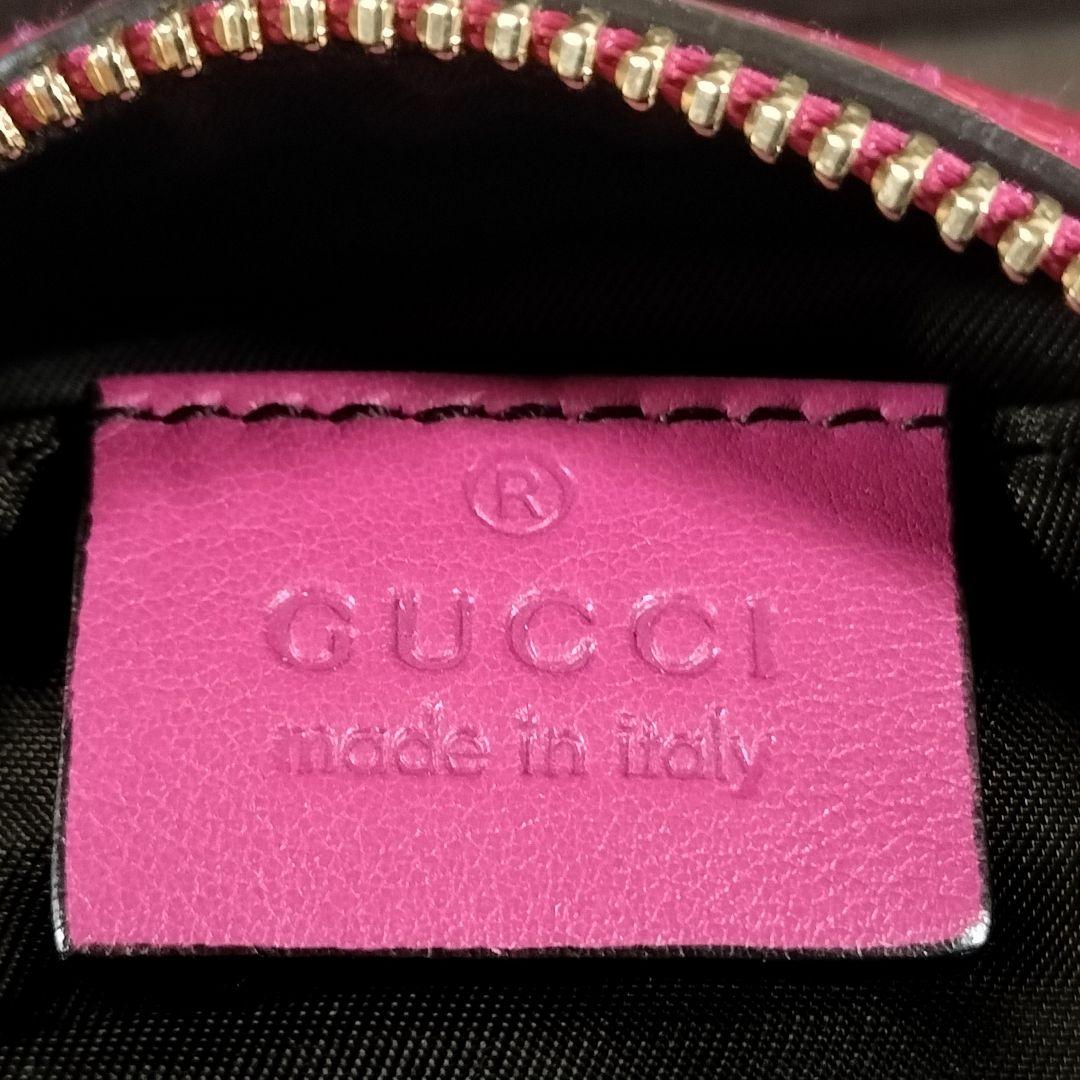 【美品】GUCCI ソーホー コスメポーチ エナメル ピンク タッセル