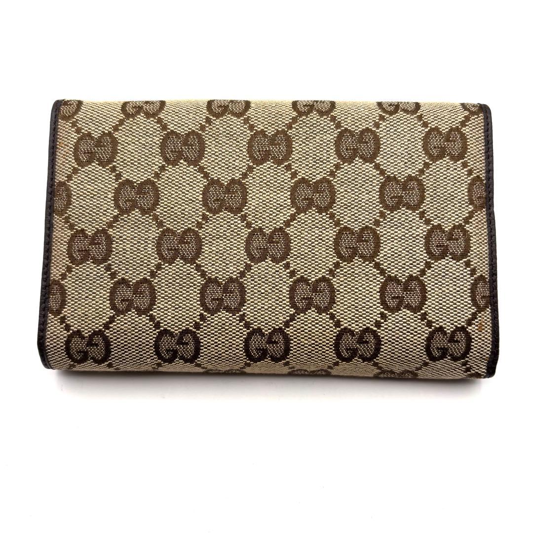 グッチ 3つ折り財布 バンブー GGキャンバス 長財布 レザー 箱