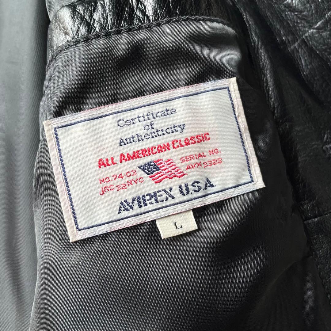 ジャケット・アウター avirex real leather car coat black