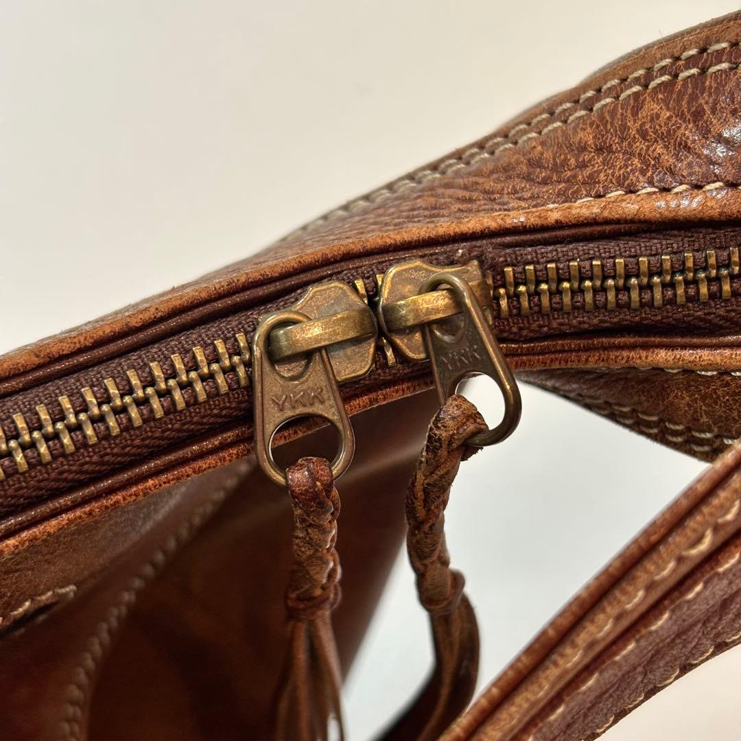 【希少】KETO レザー 斜め掛け ショルダーバック コンチョ　ブラウン　茶色