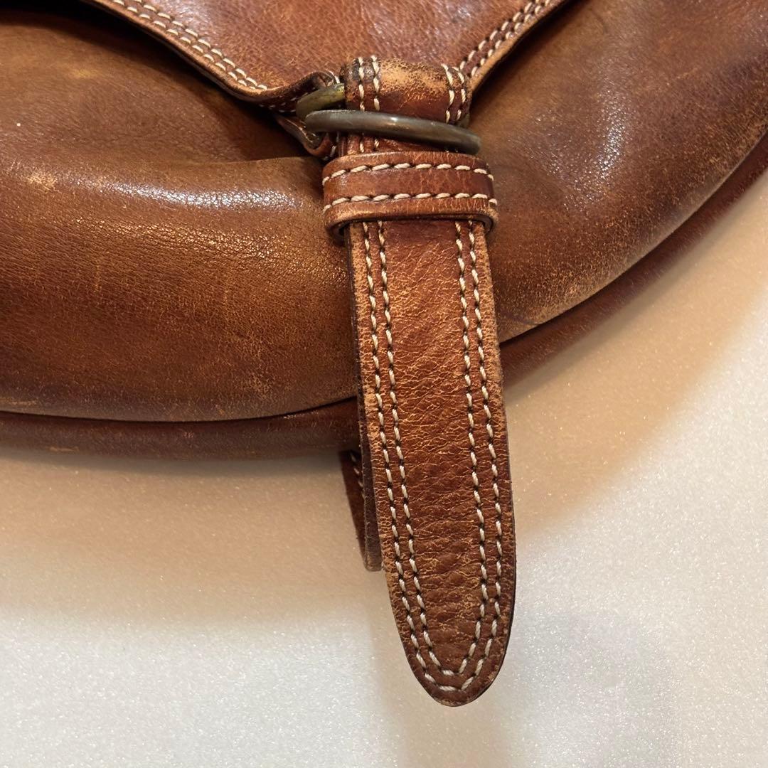 【希少】KETO レザー 斜め掛け ショルダーバック コンチョ　ブラウン　茶色