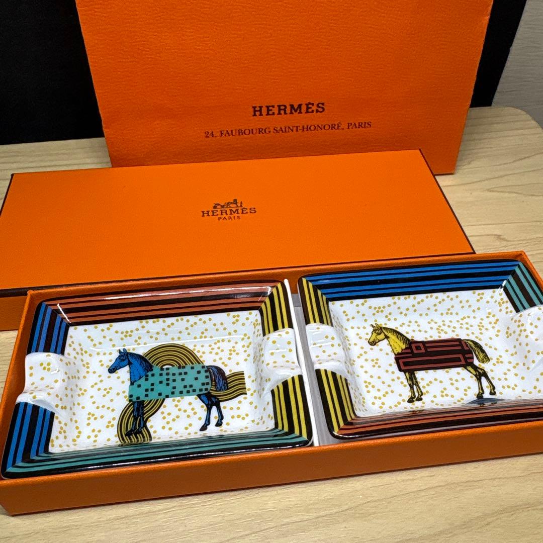 エルメス アッシュトレイ アッシュトレー 灰皿 小物入れ 2個セット　馬