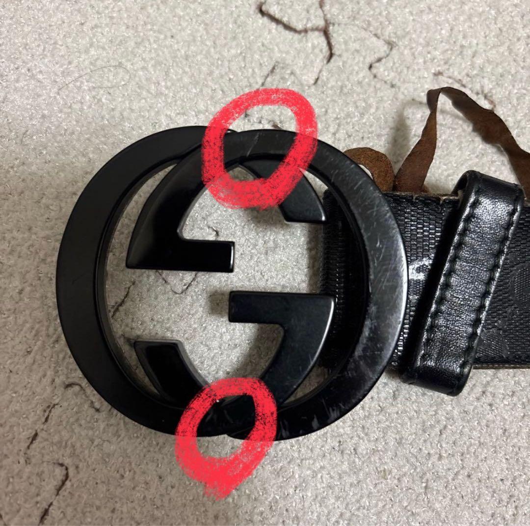 【値下げ不可】グッチ GG インターロッキング ベルト ブラック イタリア製