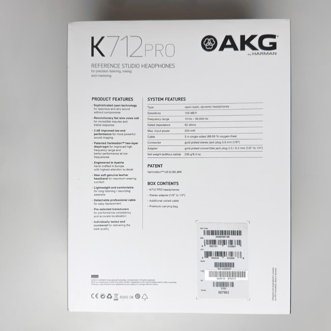 AKG K712 PRO リファレンススタジオヘッドホン 【付属品完備】