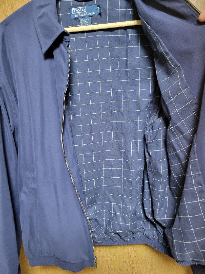 【美品】ラルフローレン スイングトップ ネイビー S 色褪せなし チェック裏地