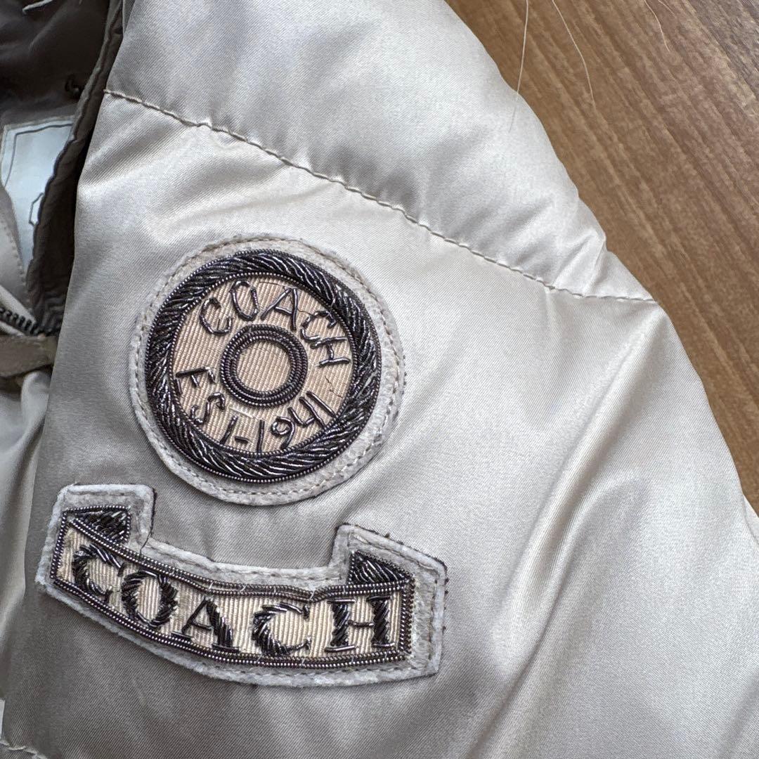 コーチCOACHベージュ 上品なダウンジャケット◆サイズ8