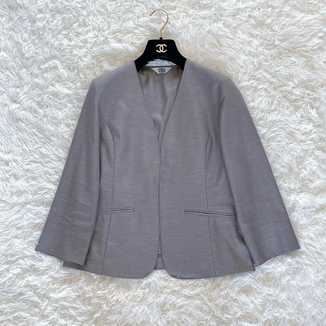 美品✨【ジェイプレス】ノーカラージャケット パンツ セットアップ 洗えるUV速乾